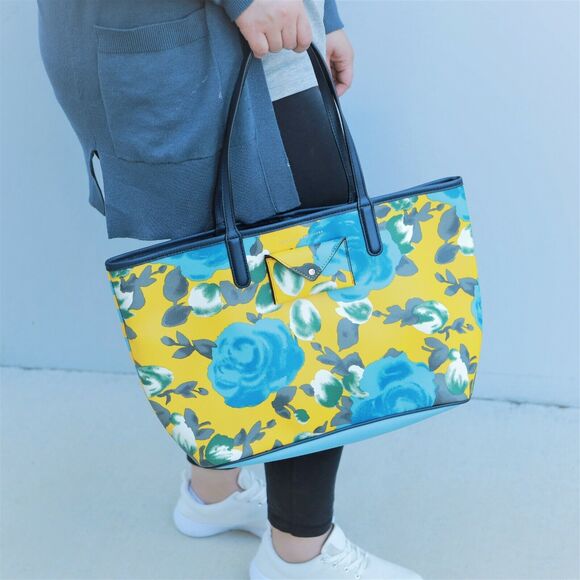 Marc by Marc Jacobs Reversible Jerrie Desert Rose Canvas Tote Yellow - Picture 1 of 12
